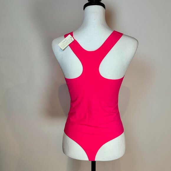 🎉 NWT! 🎉 AERIE Smoothez Hot Pink Bodysuit size large - Picture 3 of 5